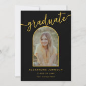 トレンディーモダンアーチ写真卒業 案内状 (正面)