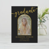 トレンディーモダンアーチ写真卒業 案内状 (スタンド正面)