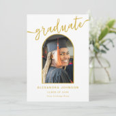 トレンディーモダンアーチ写真卒業 案内状 (スタンド正面)