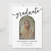 トレンディーモダンアーチ写真卒業 案内状 (正面)