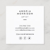 トレンディーモダンアーティストデザイナーピンク スクエア名刺 (裏面)