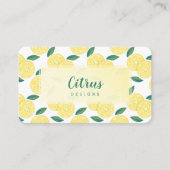 トレンディーモダンイエローシトラスレモン果柄 名刺 (正面)