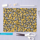 トレンディーモダンイエローブラックモザイクパターン 薄葉紙 (クラフト)