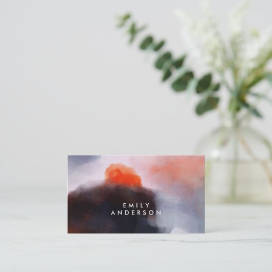 トレンディーモダンウォーターカラー抽象芸術アート 名刺 (スタンド正面)