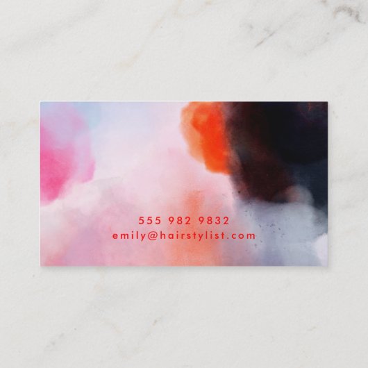 トレンディーモダンウォーターカラー抽象芸術アート 名刺 (裏面)