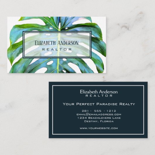 トレンディーモダンエテ実在ートトロピカルリーフグリーナリー 名刺 (正面/裏面)