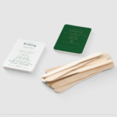 トレンディーモダンエメラルドグリーン金ゴールド結婚式 プログラムH ハンドファン (組立なし)