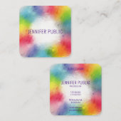 トレンディーモダンエレガントカラフルテンプレート スクエア名刺 (正面/裏面)