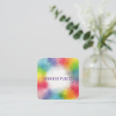 トレンディーモダンエレガントカラフルテンプレート スクエア名刺 (スタンド正面)