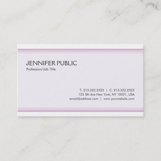 トレンディーモダンエレガントカラー頭が切れるプレアラックス 名刺 (正面)