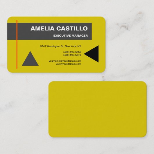 トレンディーモダンエレガントコンテンポラリー 名刺 (正面/裏面)