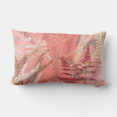 トレンディーモダンエレガントコーラルピンクフェーン葉ズ ランバークッション (裏面)