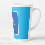 トレンディーモダンエレガントシンプルの青い名前の追加 カフェラテマグ (右)