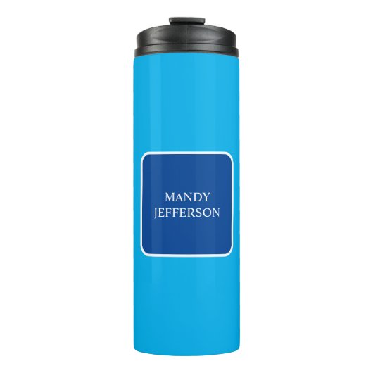 トレンディーモダンエレガントシンプルの青い名前の追加 タンブラー (正面)