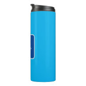 トレンディーモダンエレガントシンプルの青い名前の追加 タンブラー (回転右)