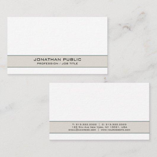 トレンディーモダンエレガントシンプルシックプロフェッショナル 名刺 (正面/裏面)