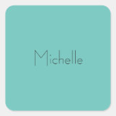 トレンディーモダンエレガントシンプルブルーホワイト スクエアシール (正面)