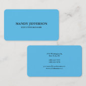 トレンディーモダンエレガントシンプルブルーマネージャー 名刺 (正面/裏面)