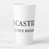 トレンディーモダンエレガントシンプルホワイトマネージャ カフェラテマグ (正面)