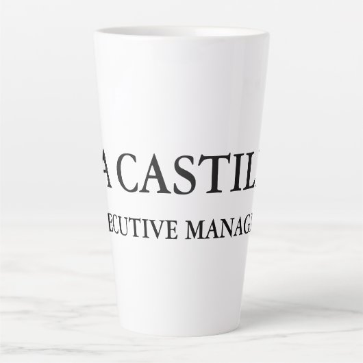 トレンディーモダンエレガントシンプルホワイトマネージャ カフェラテマグ (正面)