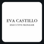 トレンディーモダンエレガントシンプルホワイトマネージャ スクエアシール<br><div class="desc">トレンディーモダンカスタマイズプロフェッショナルシンプルデザイン。</div>