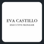 トレンディーモダンエレガントシンプルホワイトマネージャ スクエアシール<br><div class="desc">トレンディーモダンカスタマイズプロフェッショナルシンプルデザイン。</div>