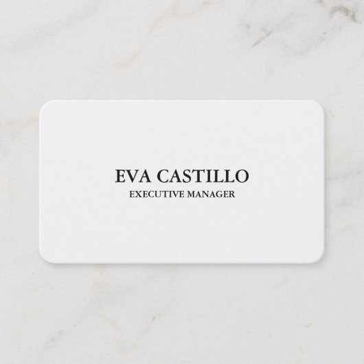 トレンディーモダンエレガントシンプルホワイトマネージャ 名刺 (正面)