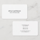 トレンディーモダンエレガントシンプルホワイトマネージャ 名刺 (正面/裏面)