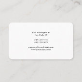 トレンディーモダンエレガントシンプルホワイトマネージャ 名刺 (裏面)