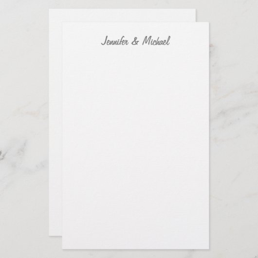 トレンディーモダンエレガントシンプルミニマ結婚リスト 便箋 (正面/裏面)