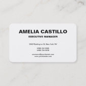 トレンディーモダンエレガントシンプル白黒はっきりした 名刺 (正面)