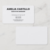 トレンディーモダンエレガントシンプル白黒はっきりした 名刺 (正面/裏面)