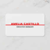 トレンディーモダンエレガントシンプル赤はっきりした白 名刺 (正面)