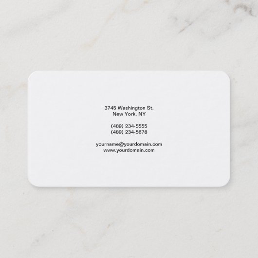 トレンディーモダンエレガントシンプル赤はっきりした白 名刺 (裏面)