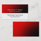 トレンディーモダンエレガントシンプル赤ホワイトマネージャ 名刺 (正面/裏面)