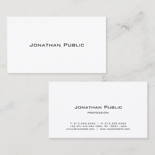 トレンディーモダンエレガントデザインシンプルプレーン 名刺 (正面/裏面)