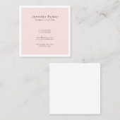 トレンディーモダンエレガントデザインピンクプロフェッショナル スクエア名刺 (正面/裏面)