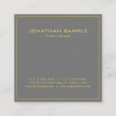 トレンディーモダンエレガントデザインプレミアムリネンデラックス スクエア名刺 (正面)