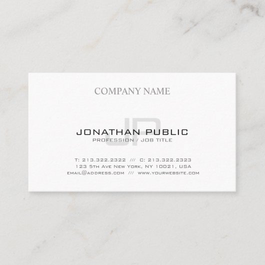 トレンディーモダンエレガントデザインモノグラム平野 名刺 (正面)