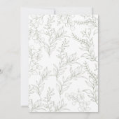 トレンディーモダンエレガントフローラクラシックブライダルシャワー 招待状 (裏面)