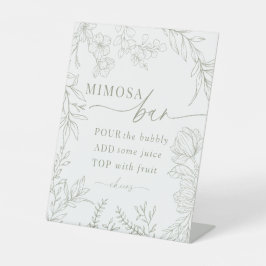 トレンディーモダンエレガントフローラブライダルシャワーバー 台座サイン