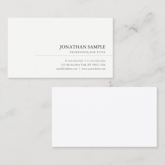 トレンディーモダンエレガントプロフェッショナルクリーンテンプレート 名刺 (正面/裏面)