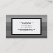 トレンディーモダンエレガントホワイトストライプのグレー 名刺 (裏面)