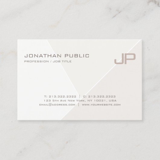 トレンディーモダンエレガントモノグラムのテンプレート 名刺 (正面)