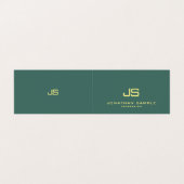 トレンディーモダンエレガントモノグラ最高のム折り曲げ 名刺 (外部フラット)