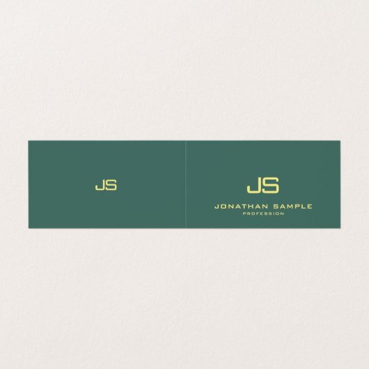 トレンディーモダンエレガントモノグラ最高のム折り曲げ 名刺 (外部フラット)