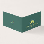 トレンディーモダンエレガントモノグラ最高のム折り曲げ 名刺 (外部)