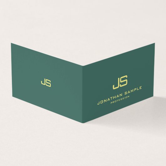 トレンディーモダンエレガントモノグラ最高のム折り曲げ 名刺 (外部)