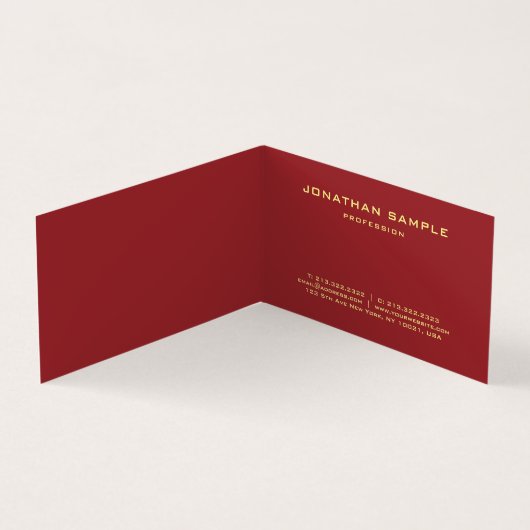 トレンディーモダンエレガントモノグラ最高のム折り曲げ 名刺 (内部)