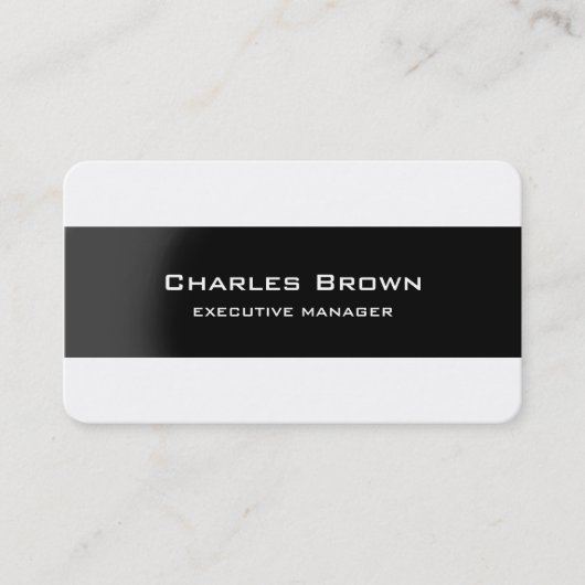 トレンディーモダンエレガント白黒管理者 名刺 (正面)